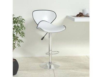 Barová stolička bílá umělá kůže 335129