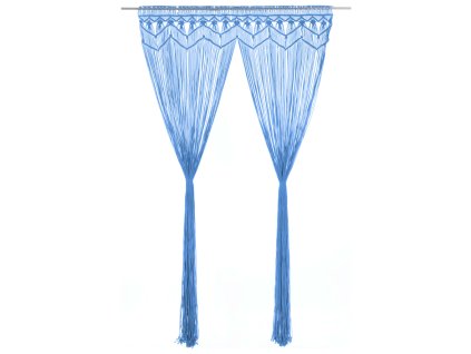 Macramé závěs modrý 140 x 240 cm bavlna 323988