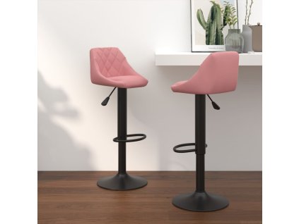 Barové židle 2 ks růžové samet 335354