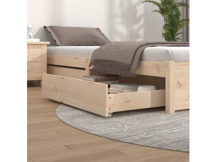 Zásuvky pod postel 2 ks masivní borové dřevo 814989