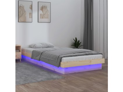 Rám postele s LED světlem 90 x 190 cm Single masivní dřevo 820002