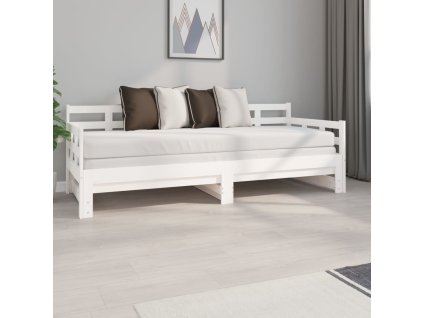 Výsuvná postel bílá masivní borovice 2x (80 x 200) cm 820378