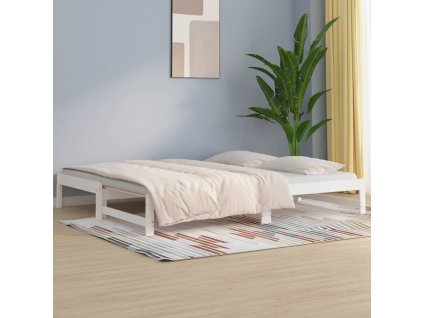 Výsuvná postel bílá 2x (90 x 200) cm masivní borovice 820428