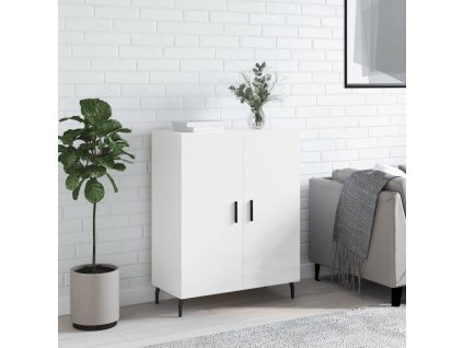 Příborník bílý s vysokým leskem 69,5x34x90 cm kompozitní dřevo 827742