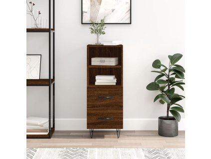 Příborník Hnědý dub 34,5 x 34 x 90 cm kompozitní dřevo 828667