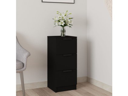 Příborník černý 30 x 30 x 70 cm kompozitní dřevo 811153