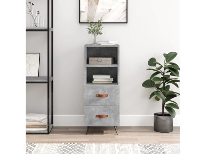 Příborník betonově šedý 34,5 x 34 x 90 cm kompozitní dřevo 828640