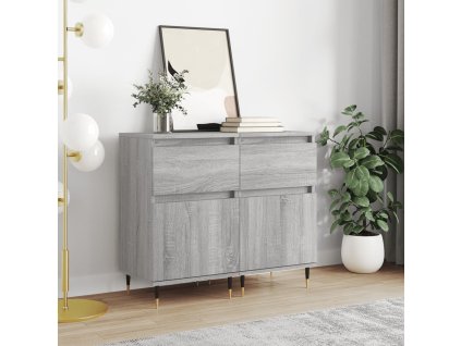 Příborníky 2 ks šedé sonoma 40 x 35 x 70 cm kompozitní dřevo 831145