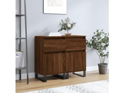 Příborníky 2 ks hnědý dub 40 x 35 x 70 cm kompozitní dřevo 831179