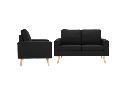 2dílná sedací souprava textil černá 3056623