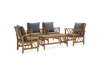 5dílná zahradní sedací souprava s poduškami masivní akácie 3057994