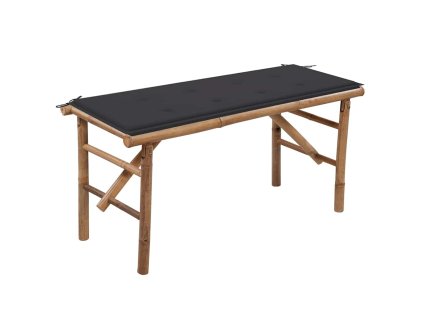Skládací zahradní lavice s poduškou 118 cm bambus 3063849
