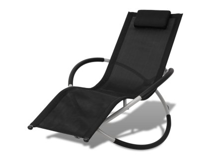 Zahradní lehátko geometrické ocel černo-šedé 42400
