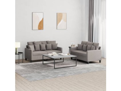 2dílná sedací souprava s poduškami taupe textil 3201655