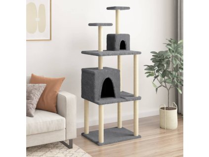 Škrabadlo pro kočky se sisalovými sloupky tmavě šedé 167 cm 172069