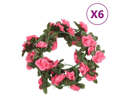 Květinové girlandy 6 ks červenorůžové 240 cm 359068
