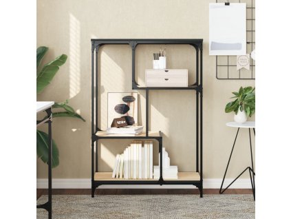 Knihovna dub sonoma 81 x 36 x 115 cm kompozitní dřevo a ocel 835405