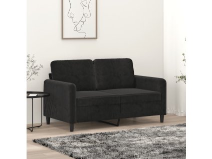 2místná pohovka černá 120 cm samet 359437