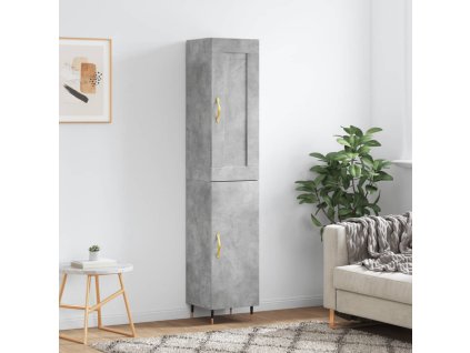 Skříň highboard betonově šedá 34,5x34x180 cm kompozitní dřevo 3200117