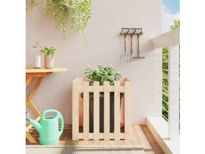 Zahradní truhlík plotový design 60x60x60 cm masivní borovice 832457