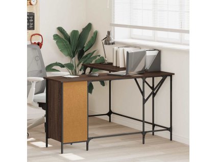 Psací stůl hnědý dub 141 x 141 x 75 cm kompozitní dřevo 837601