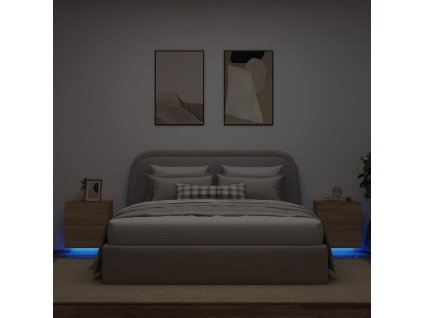 Noční stolky s LED osvětlením 2 ks dub sonoma kompozitní dřevo 836740
