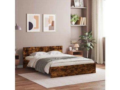 Rám postele s čelem kouřový dub 150 x 200 cm 3207480