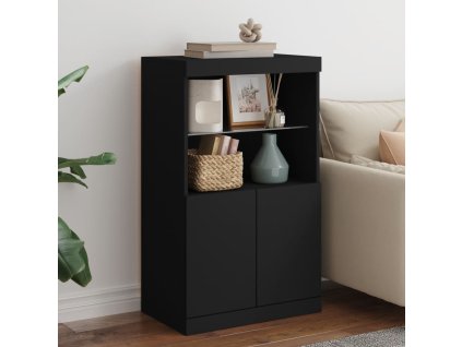 Příborník s LED osvětlením černý 60,5 x 37 x 100 cm 836666