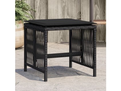 Zahradní stoličky s poduškami 4 ks černé 41x41x36 cm polyratan 365056