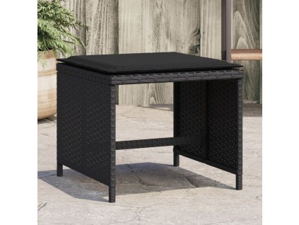 Zahradní stoličky s poduškami 4 ks černé 41x41x36 cm polyratan 365042