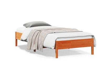 Postel bez matrace voskově hnědá 90 x 200 cm masivní borovice 842713