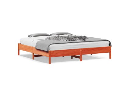 Postel bez matrace voskově hnědá 180 x 200 cm masivní borovice 842689