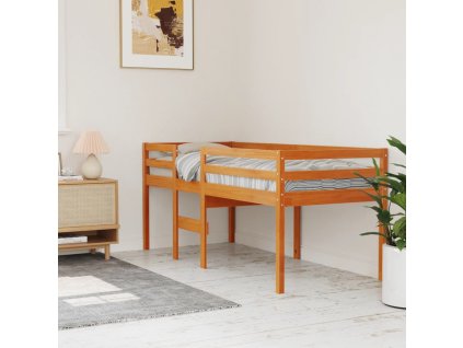 Patrová postel voskově hnědá 90 x 190 cm masivní borové dřevo 844483