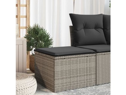 Zahradní stolička s poduškou šedá 55 x 55 x 37 cm polyratan 366119