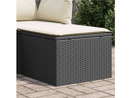 Zahradní stolička s poduškou černá 55 x 55 x 37 cm polyratan 366001