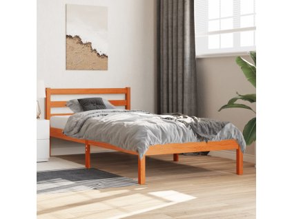Postel bez matrace voskově hnědá 90 x 190 cm masivní borovice 844138