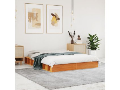 Postel bez matrace voskově hnědá 140 x 190 cm masivní borovice 844436