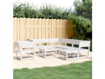8dílná zahradní sedací souprava bílá masivní borovice 3216941