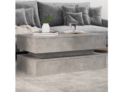 Konferenční stolek s LED osvětlením betonově šedý 90x50x40 cm 839864