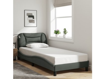 Rám postele bez matrace Hvar tmavě šedá 90 x 190 cm textil 3207738