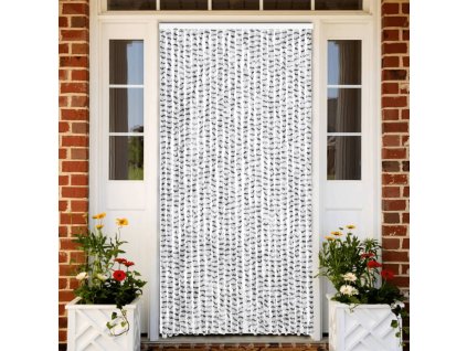 Závěs proti hmyzu světle šedý a tmavě šedý 100 x 200 cm žinylka 377397