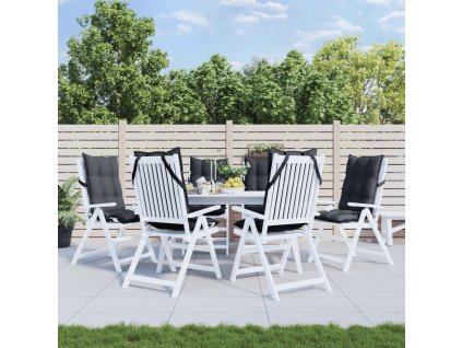 Podušky na židli vysoké opěradlo 6 ks antracitové látka oxford 377604