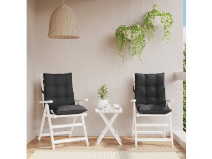 Podušky na židli s nízkým opěradlem 2 ks černé oxfordská látka 377692