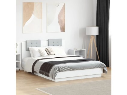 Rám postele s čelem bílý 120 x 190 cm kompozitní dřevo 3209961