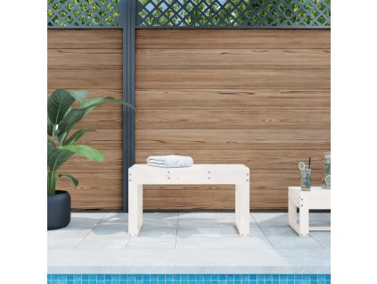 Zahradní lavice bílá 80 x 38 x 45 cm masivní borové dřevo 825087