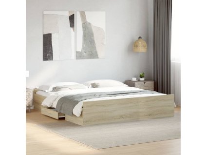 Rám postele se zásuvkami dub sonoma 180x200 cm kompozitní dřevo 3280274