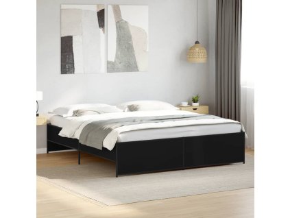 Rám postele černý 180 x 200 cm kompozitní dřevo a kov 3279872