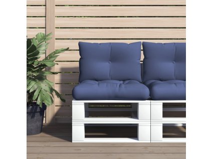 Sada podušek na palety námořnicky modrá 60 x 38 x 13 cm textil 378176