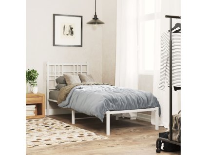 Kovový rám postele s čelem bílý 80 x 200 cm 376364
