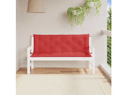Podušky na zahradní lavici 2 ks červené 150x50x3cm látka oxford 361703